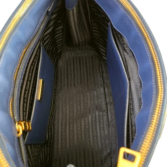 Authentic Prada Navy Blue Leather Tote Bag - Picture 8 of 13